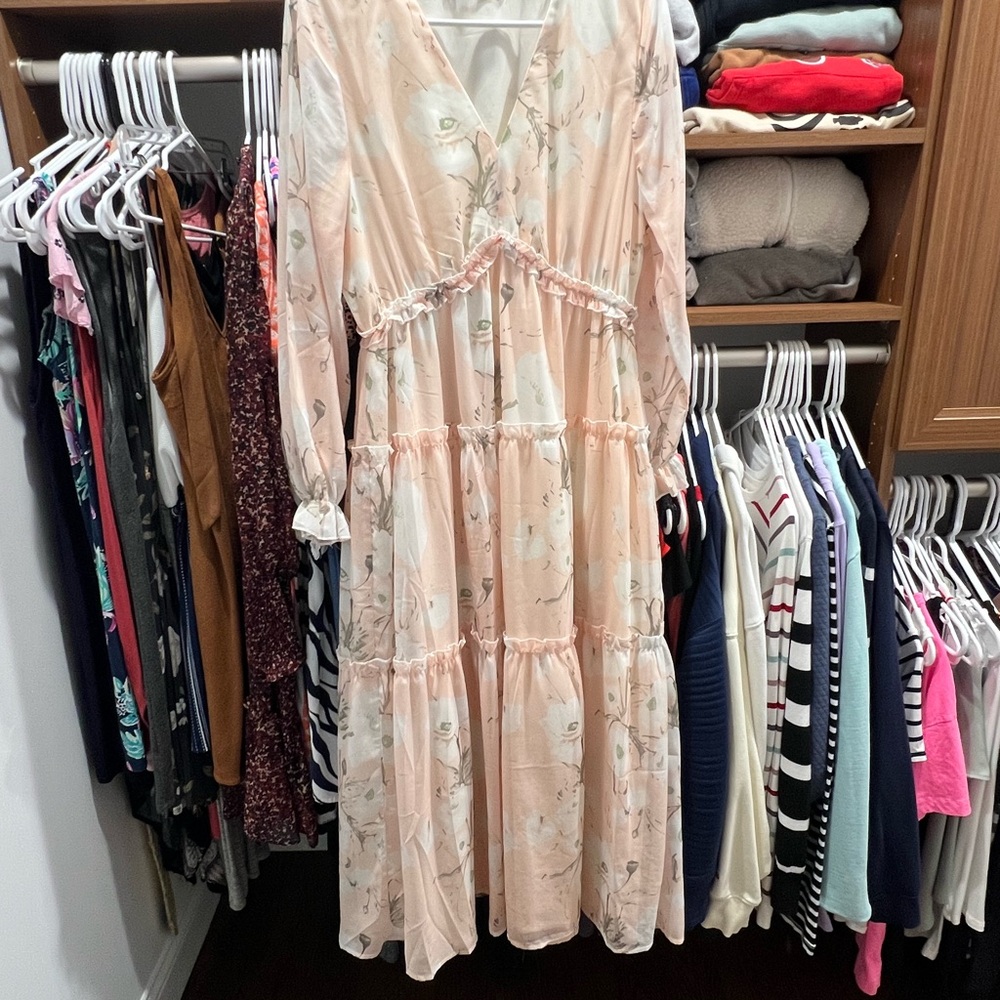 Floral Peach Maxi Dress
